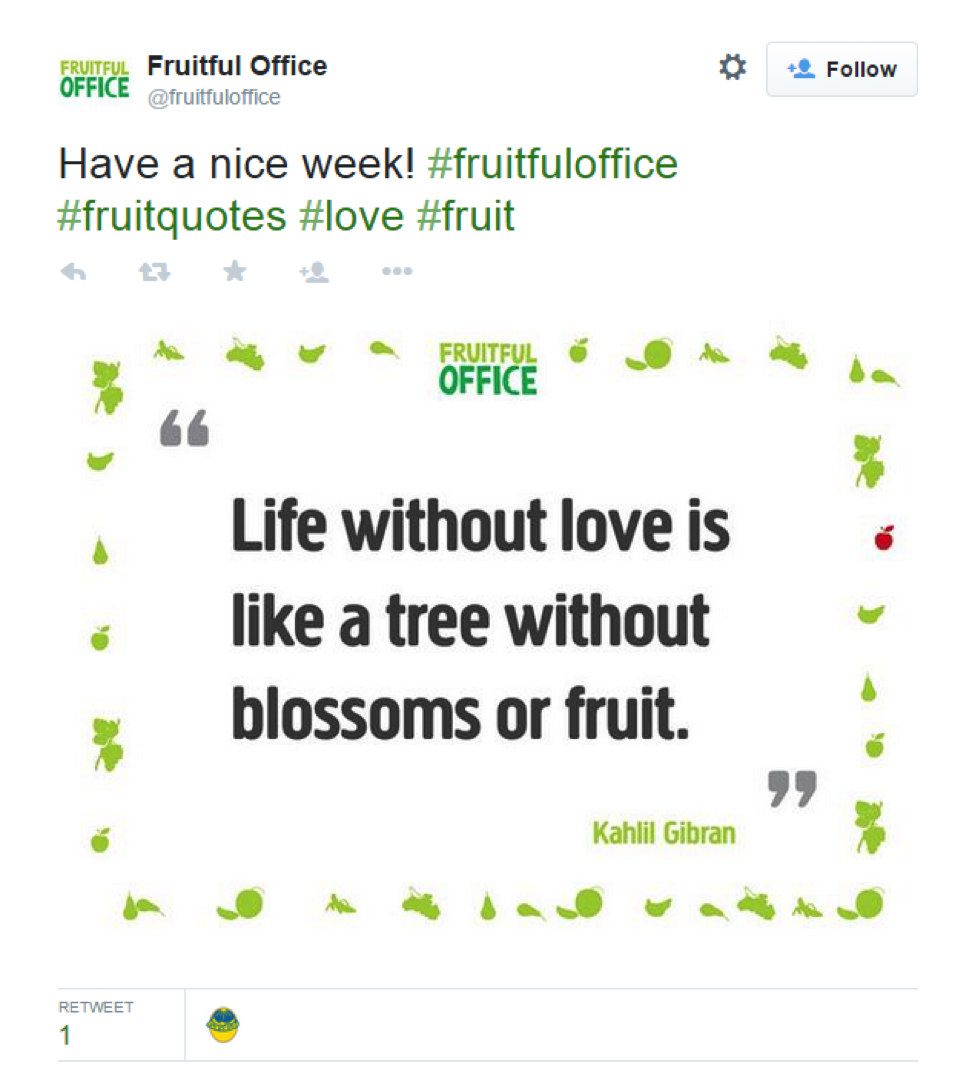 Fruitful Office Tweet