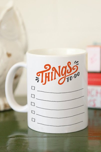 -Things to do mug - be time efficient